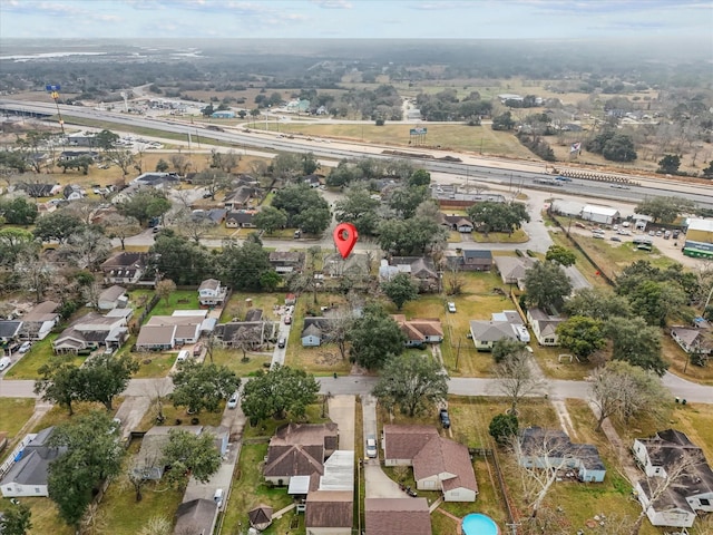 aerial view with a residential view