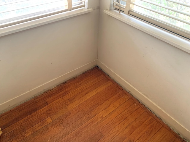 interior space with hardwood / wood-style floors