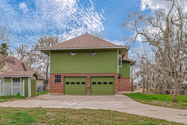 view of home's exterior with a garage