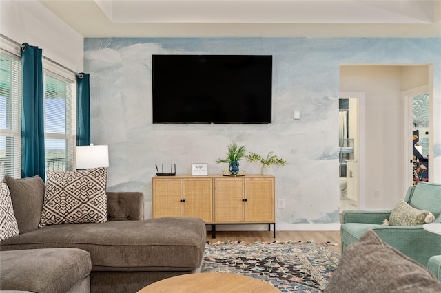 living room featuring hardwood / wood-style floors