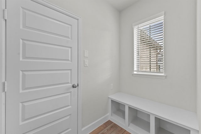 mudroom featuring light hardwood / wood-style flooring