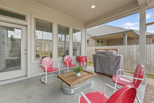 view of patio / terrace with area for grilling