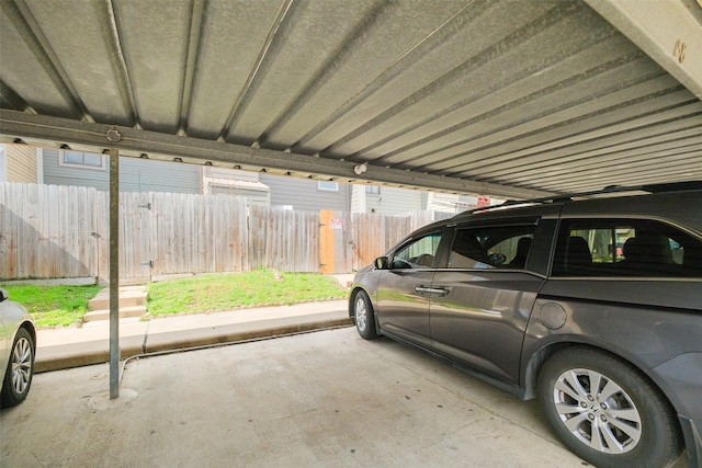 view of garage