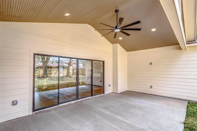 view of patio / terrace with ceiling fan