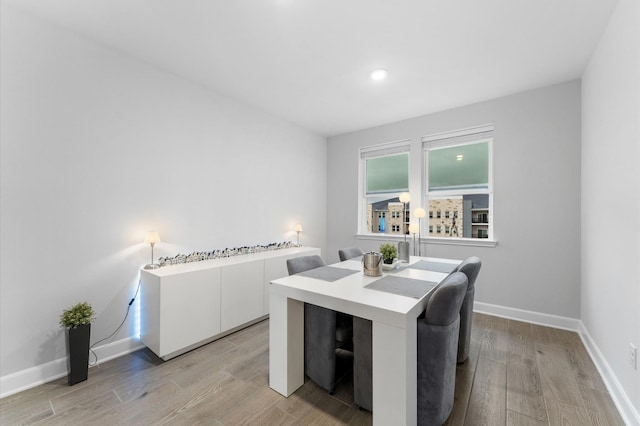 dining room featuring light wood-type flooring