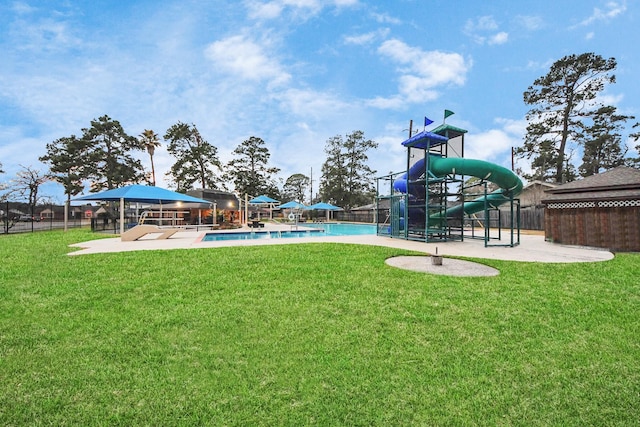 exterior space with a playground