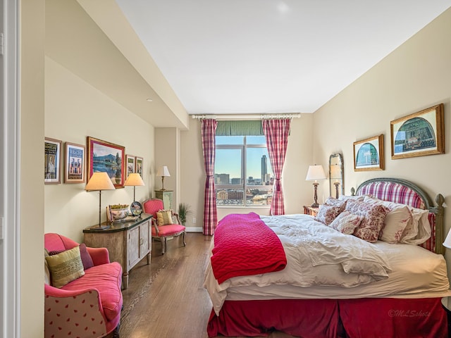 bedroom featuring hardwood / wood-style flooring