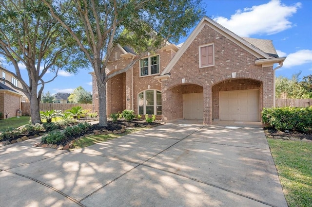 front of property with a garage