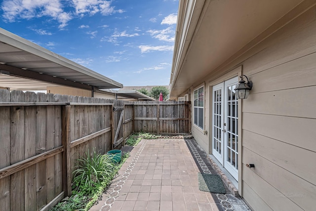 view of patio with french doors