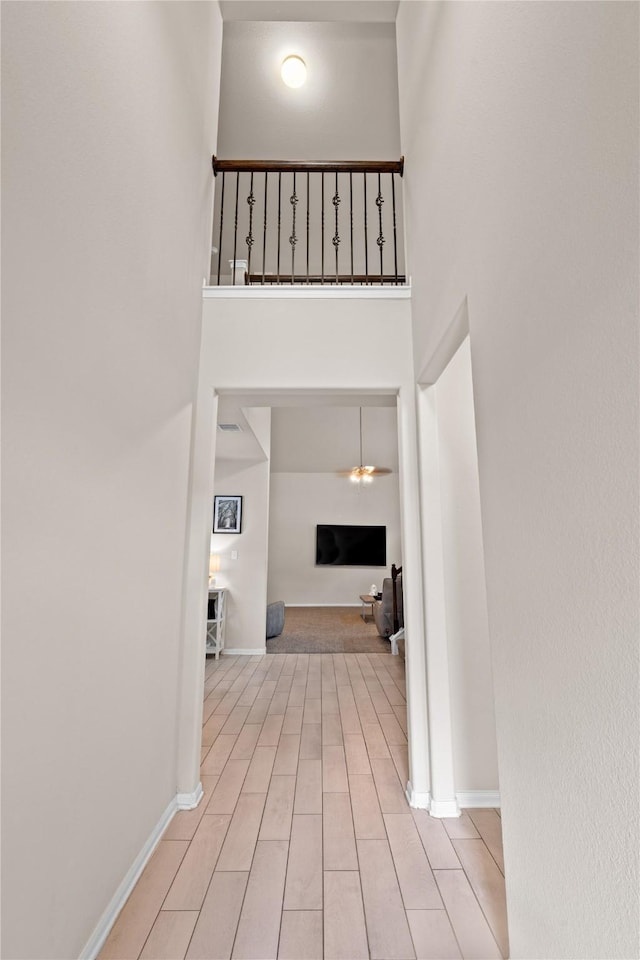 interior space featuring a high ceiling