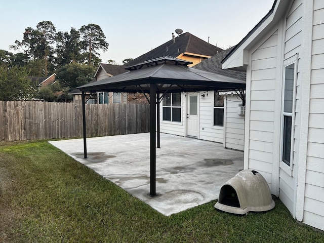 view of patio with a gazebo