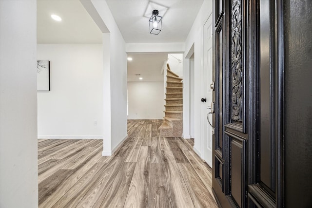 entryway featuring light wood-type flooring