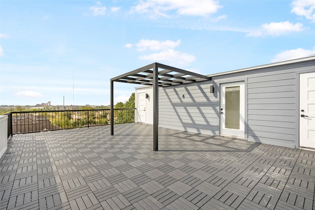 view of patio / terrace featuring a pergola