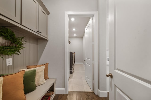 mudroom with light wood-type flooring