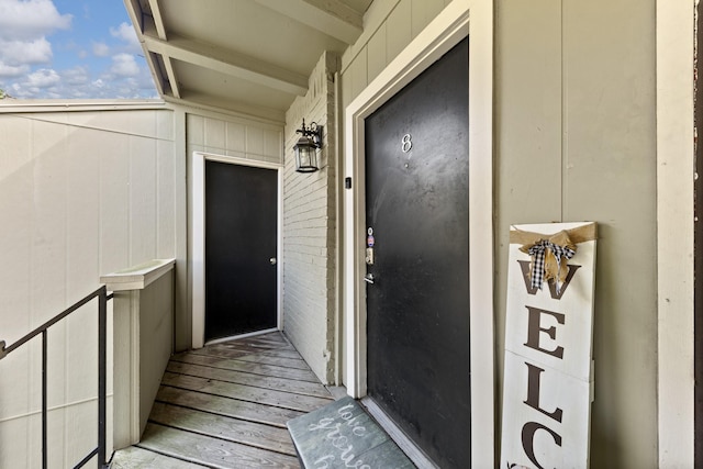 view of doorway to property