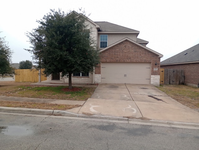 view of front of property featuring a garage