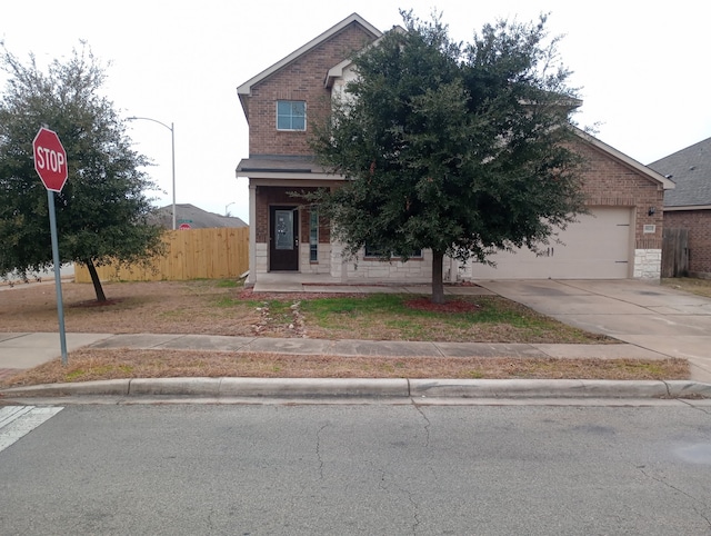 view of front of home featuring a garage