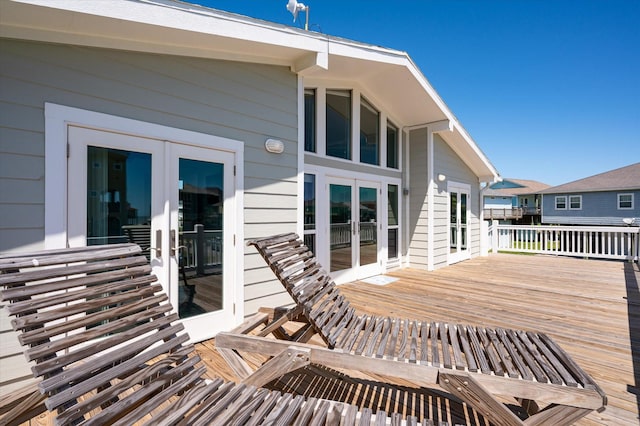 deck featuring french doors