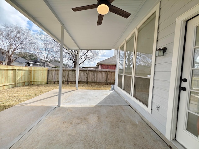 view of patio / terrace with ceiling fan