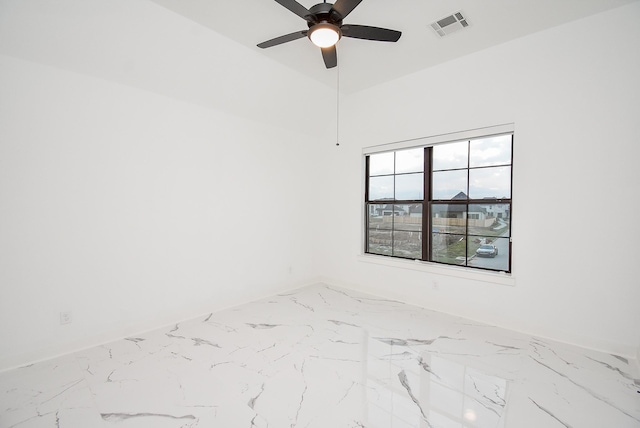 unfurnished room featuring ceiling fan