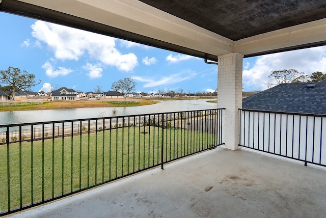 balcony with a water view