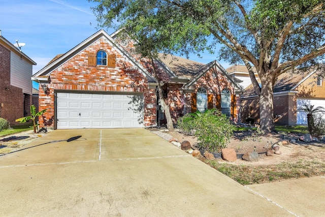 front of property with a garage