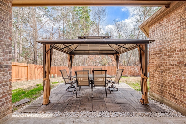 view of patio featuring a gazebo