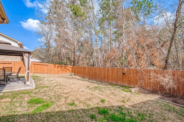 view of yard featuring a patio area