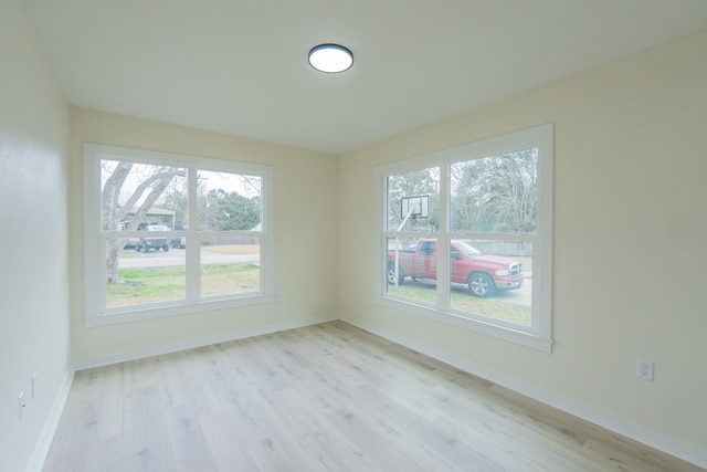 empty room featuring light wood-type flooring