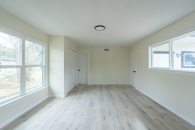 empty room featuring light wood-type flooring