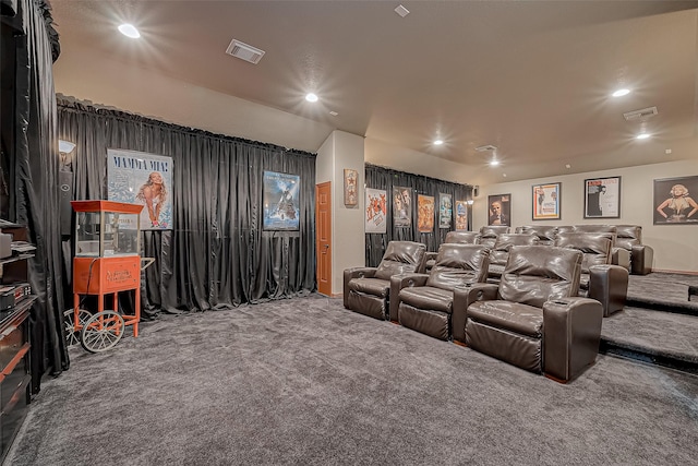 view of carpeted home theater