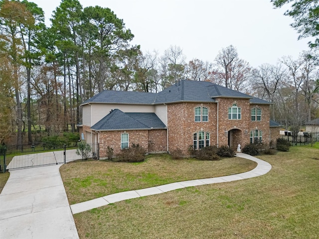 view of front of home with a garage and a front yard