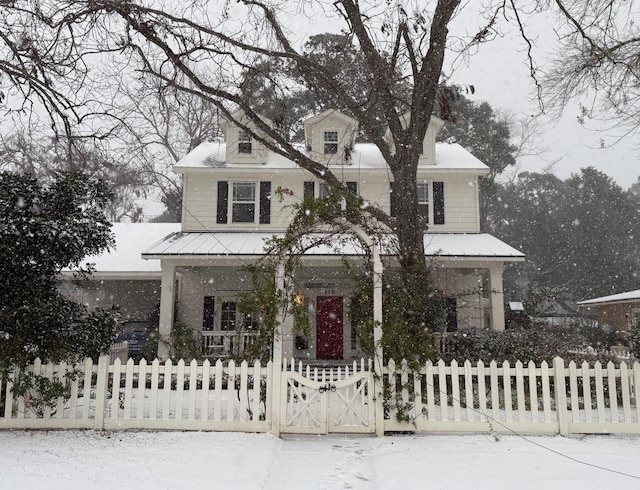 view of front of property with covered porch