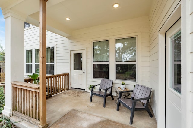 view of patio with a porch