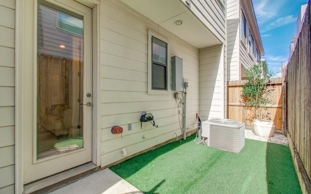 view of patio / terrace featuring central AC unit