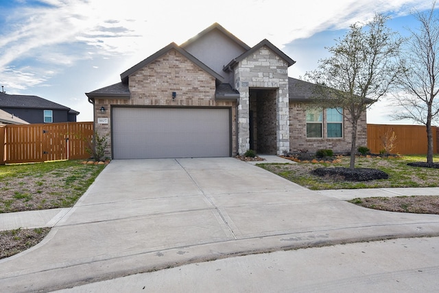 view of front of house with a garage