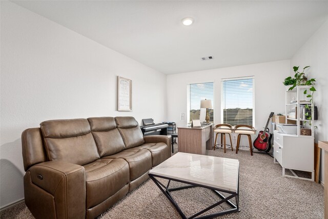 living room featuring carpet floors