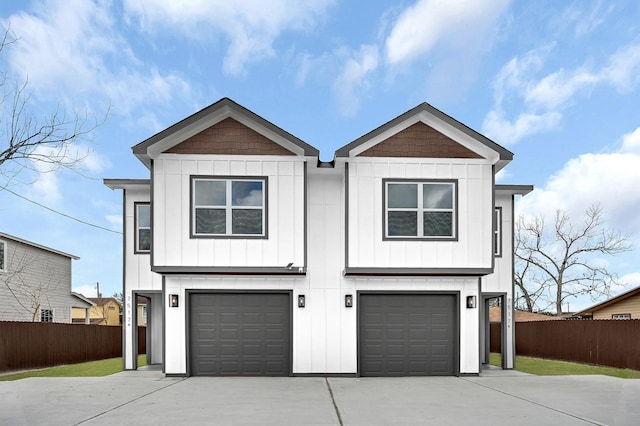 view of front of house with a garage