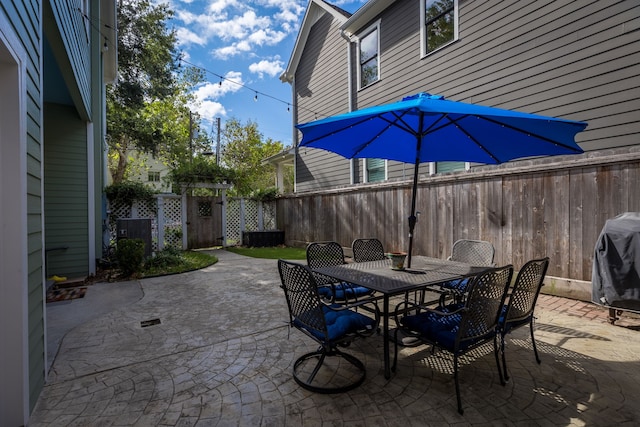 view of patio featuring area for grilling