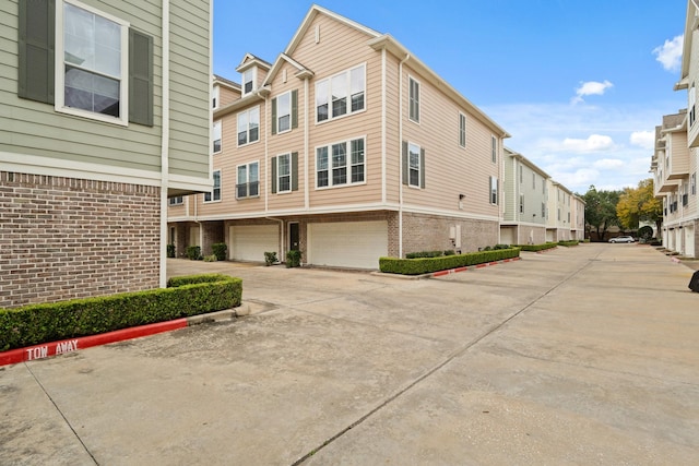 exterior space featuring a garage