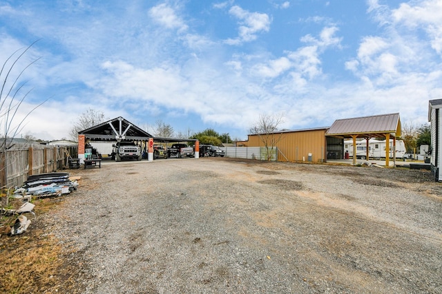 view of yard featuring a carport