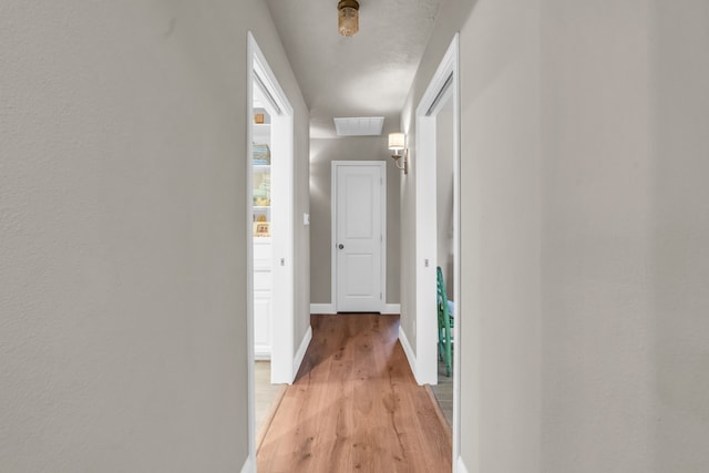 corridor featuring light hardwood / wood-style flooring