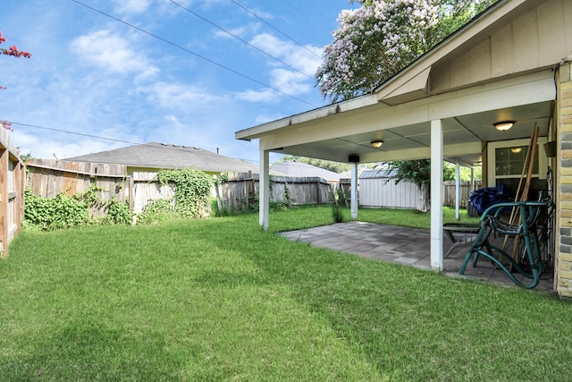 view of yard with a patio