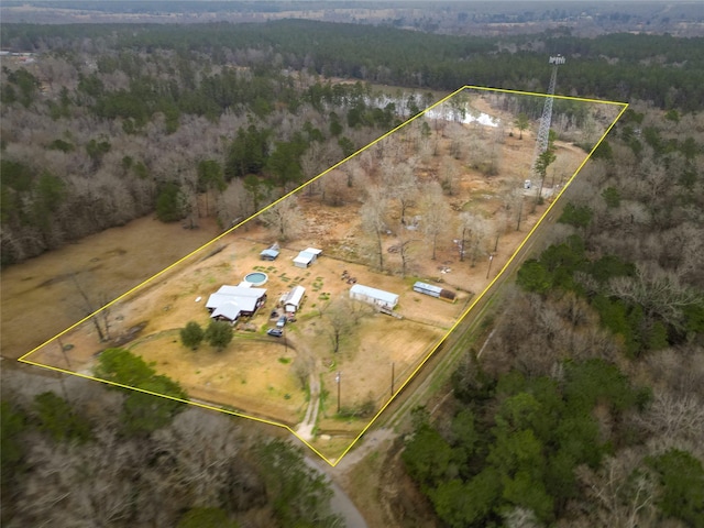 drone / aerial view featuring a rural view