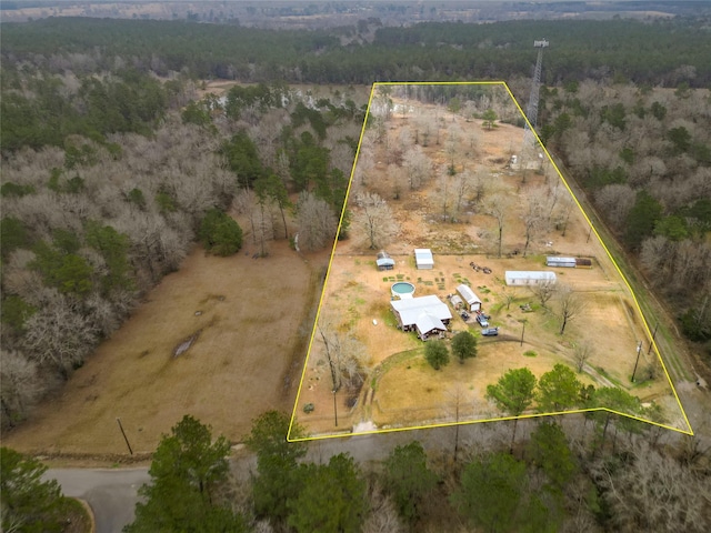 aerial view with a rural view