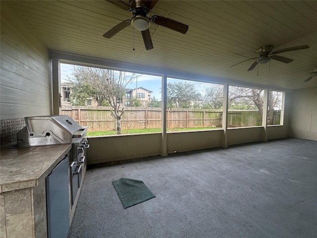 unfurnished sunroom with plenty of natural light