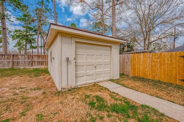 view of garage