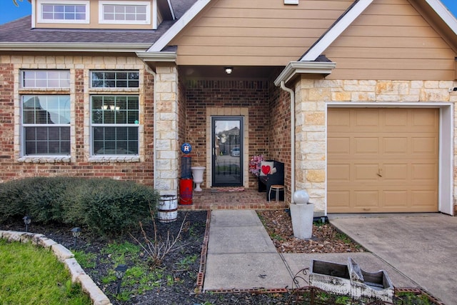 entrance to property with a garage