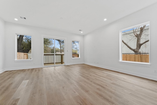 interior space featuring plenty of natural light and light wood-type flooring