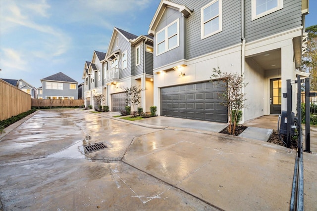 exterior space featuring a garage